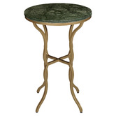La Grace Home Duke Green Marble Side Table