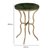 La Grace Home Duke Green Marble Side Table