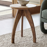 La Grace Home Trix Mango Wood Side Table