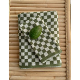 Delicors Classic Checkered Cotton Bathroom Towels