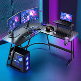 Braxton Home 130cm Astrex L-Shape LED Gaming Desk