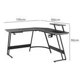 Braxton Home 130cm Astrex L-Shape LED Gaming Desk