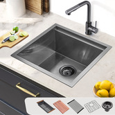 Braxton Home Frag 450mm Single Stainless Steel Kitchen Sink &amp; Accessories Package