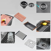 Braxton Home Frag 600mm Single Stainless Steel Kitchen Sink &amp; Accessories Package