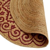Boulevarde Rugs Red Cuba Hand-Woven Jute Round Rug
