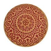 Boulevarde Rugs Red Cuba Hand-Woven Jute Round Rug