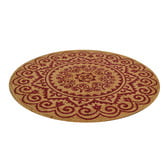 Boulevarde Rugs Red Cuba Hand-Woven Jute Round Rug