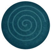 Boulevarde Rugs Turquoise Swirl Wool Round Rug