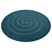 Boulevarde Rugs Turquoise Swirl Wool Round Rug