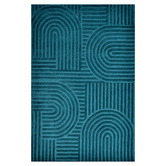 Boulevarde Rugs Turquoise Gagham Contemporary Hand-Tufted Wool Rug