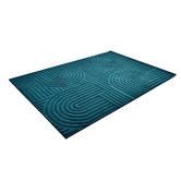 Boulevarde Rugs Turquoise Gagham Contemporary Hand-Tufted Wool Rug