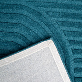 Boulevarde Rugs Turquoise Gagham Contemporary Hand-Tufted Wool Rug