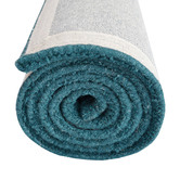 Boulevarde Rugs Turquoise Gagham Contemporary Hand-Tufted Wool Rug
