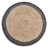 Boulevarde Rugs Natural &amp; Turquoise Ripple Hand-Woven Round Rug