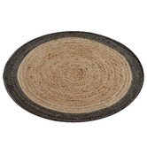 Boulevarde Rugs Natural &amp; Turquoise Ripple Hand-Woven Round Rug