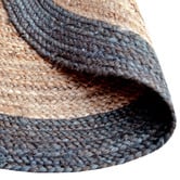 Boulevarde Rugs Natural &amp; Turquoise Ripple Hand-Woven Round Rug