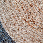 Boulevarde Rugs Natural &amp; Turquoise Ripple Hand-Woven Round Rug