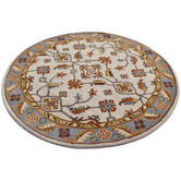 Boulevarde Rugs Grey &amp; Cream Hanette Kashan Round Wool-Blend Rug