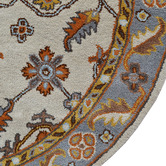 Boulevarde Rugs Grey &amp; Cream Hanette Kashan Round Wool-Blend Rug