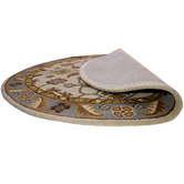 Boulevarde Rugs Grey &amp; Cream Hanette Kashan Round Wool-Blend Rug