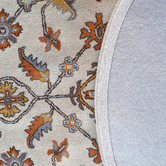 Boulevarde Rugs Grey &amp; Cream Hanette Kashan Round Wool-Blend Rug