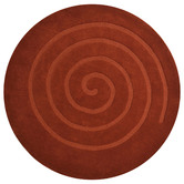 Boulevarde Rugs Rust Swirl Wool Round Rug