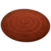 Boulevarde Rugs Rust Swirl Wool Round Rug