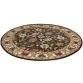 Boulevarde Rugs Grey &amp; Cream Vicco Kashan Round Wool-Blend Rug