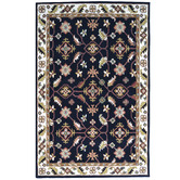 Boulevarde Rugs Black &amp; Cream Kashan Wool-Blend Rug