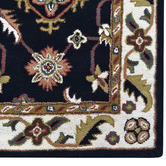 Boulevarde Rugs Black &amp; Cream Kashan Wool-Blend Rug
