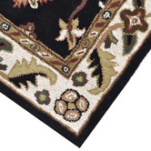 Boulevarde Rugs Black &amp; Cream Kashan Wool-Blend Rug