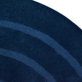 Boulevarde Rugs Navy Swirl Wool Round Rug