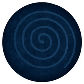 Boulevarde Rugs Navy Swirl Wool Round Rug