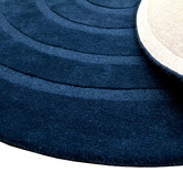 Boulevarde Rugs Navy Swirl Wool Round Rug
