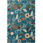 Boulevarde Rugs Teal Blue Botanical Hand-Tufted Wool Rug