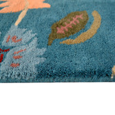 Boulevarde Rugs Teal Blue Botanical Hand-Tufted Wool Rug