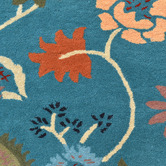 Boulevarde Rugs Teal Blue Botanical Hand-Tufted Wool Rug
