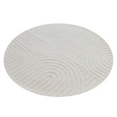 Boulevarde Rugs Ivory Pavi Hand-Tufted Wool Round Rug