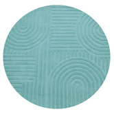 Boulevarde Rugs Cashmere Blue Pavi Hand-Tufted Wool Round Rug