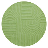 Boulevarde Rugs Pista Green Pavi Hand-Tufted Wool Round Rug