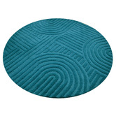 Boulevarde Rugs Turquoise Pavi Hand-Tufted Wool Round Rug