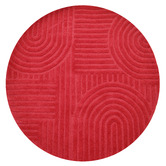 Boulevarde Rugs Red Pavi Hand-Tufted Wool Round Rug
