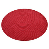 Boulevarde Rugs Red Pavi Hand-Tufted Wool Round Rug