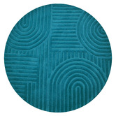 Boulevarde Rugs Turquoise Pavi Hand-Tufted Wool Round Rug