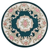 Boulevarde Rugs Turquoise Lativa Hand-Tufted Wool Round Rug