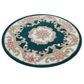 Boulevarde Rugs Turquoise Lativa Hand-Tufted Wool Round Rug