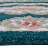 Boulevarde Rugs Turquoise Lativa Hand-Tufted Wool Half-Round Rug