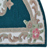 Boulevarde Rugs Turquoise Lativa Hand-Tufted Wool Half-Round Rug