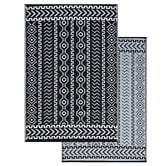 Boulevarde Rugs Black Fergus Reversible Outdoor Floor Mat