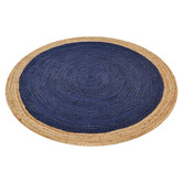 Boulevarde Rugs Navy Blue George Braided Jute Round Rug